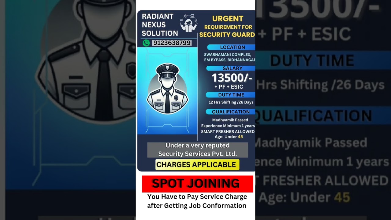 Job in Kolkata|Security Guard job|Job search Kolkata|Jobs now Kolkata|Job in west bengal|Job Sealdah