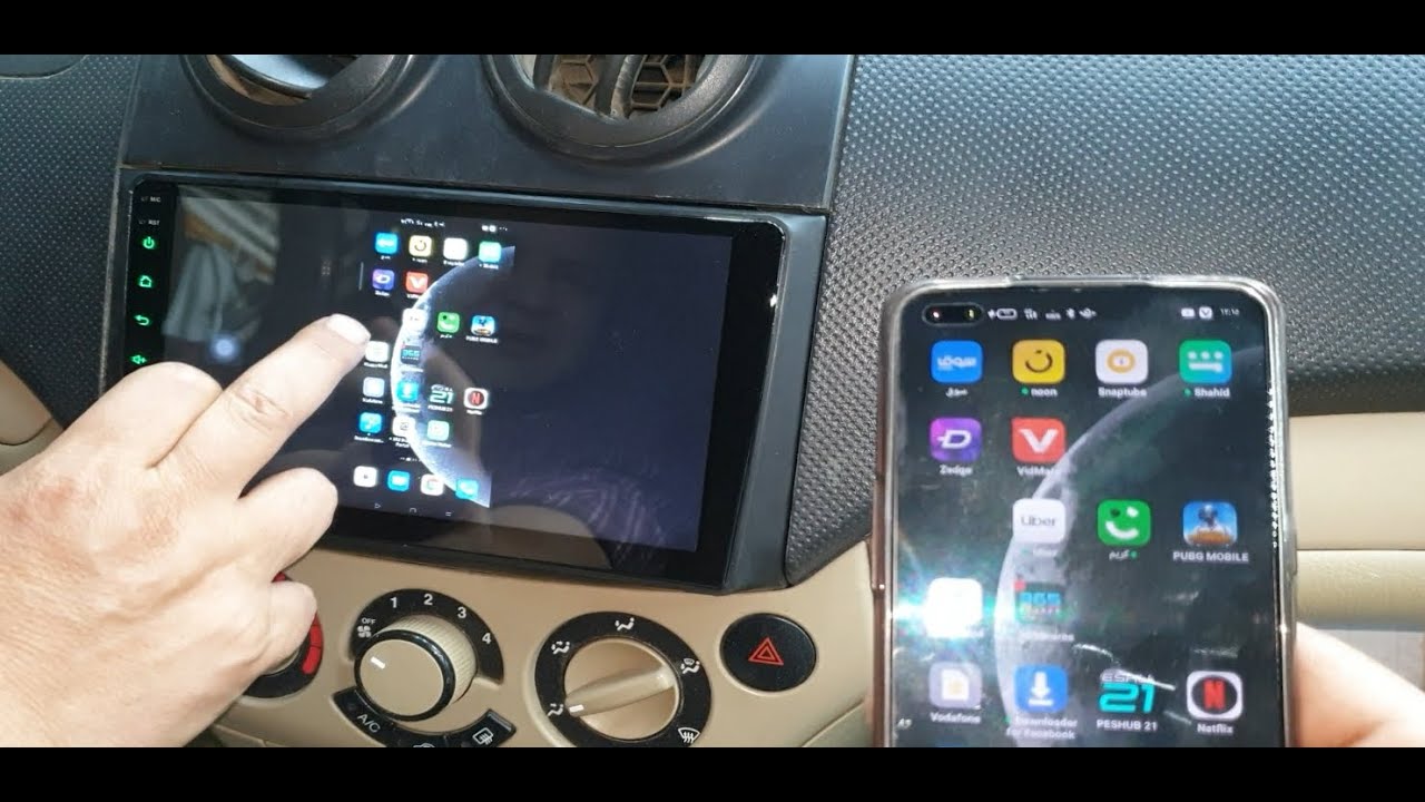/شاشه 10 بوصه في شيفروليه / افيو /Android screen in chevrolet aveo 2010/and installing a rear camera