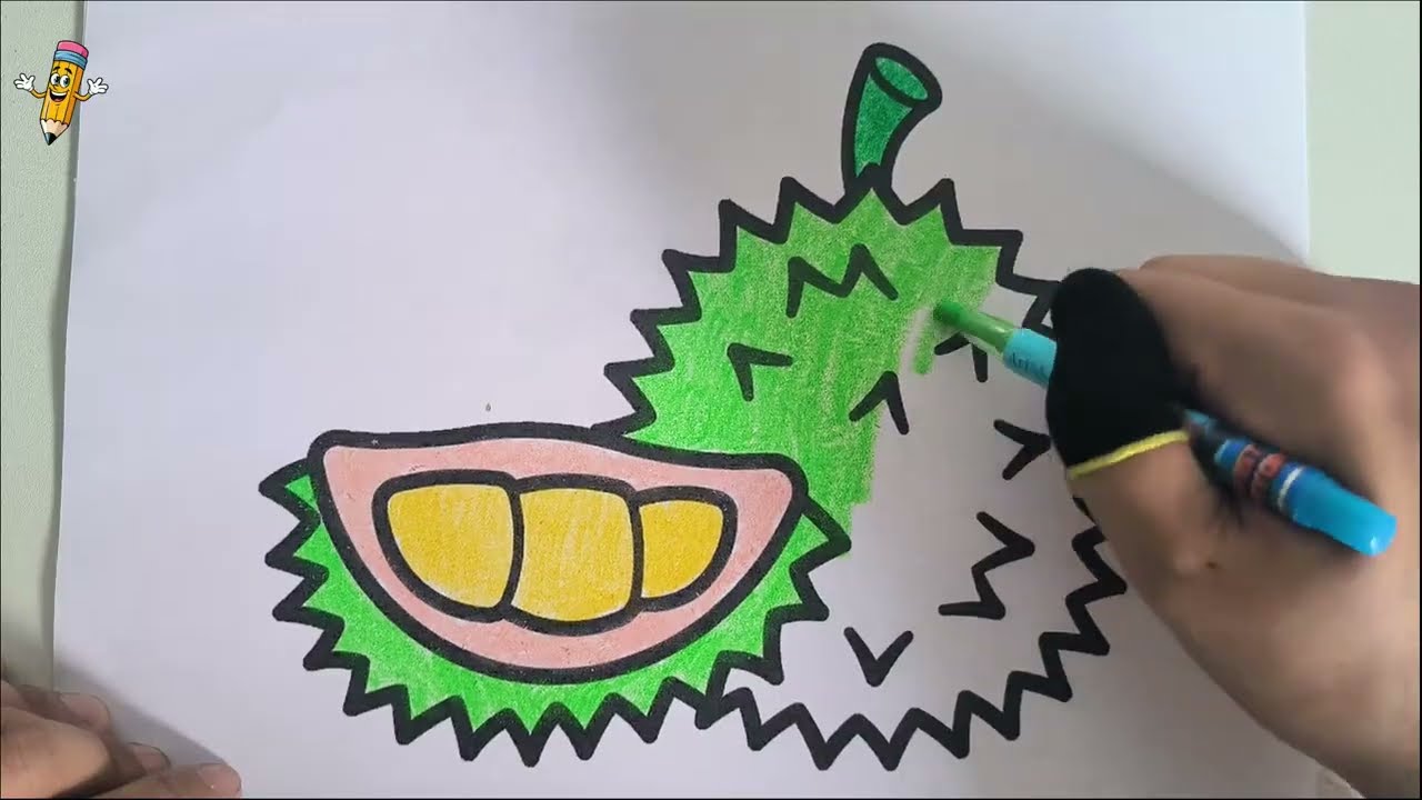 Tô Màu Quả Sầu Riêng | How to Color A Durian | Bé Tô Màu #125