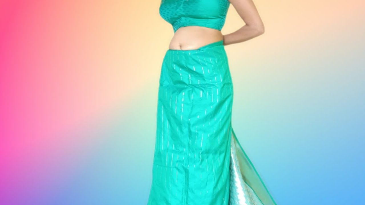 How to make perfect pleats in pure cotton saree Draping Tutorial || tightly Saree drape & slim look