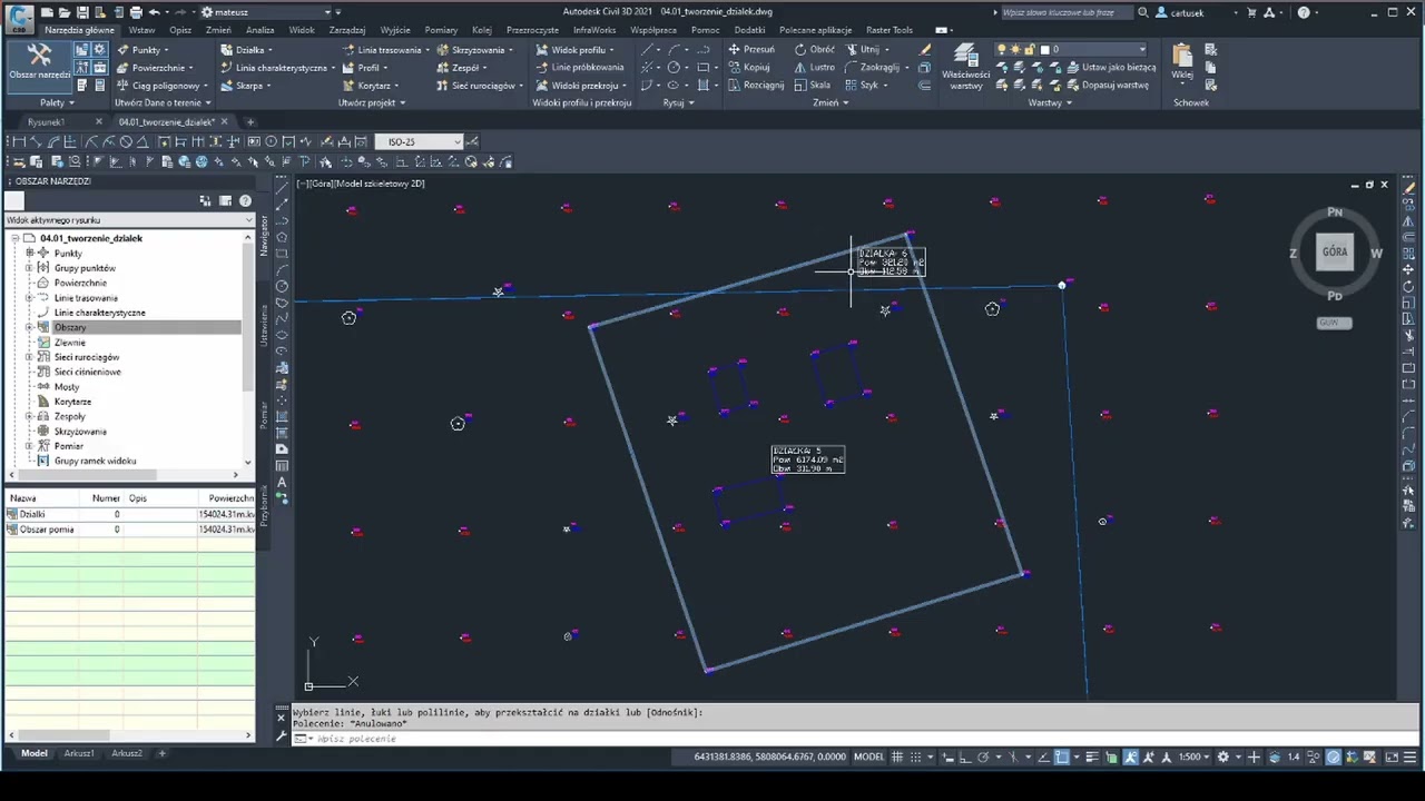 04.01 Kurs AutoCad Civil 3D - Tworzenie działek