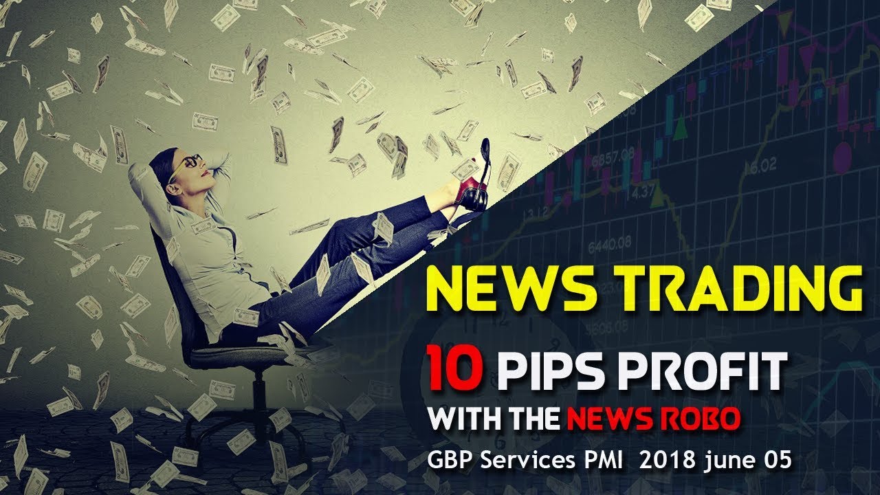 Forex News Trading | 10 Pips Profit With The News Robo EA For GBP Services PMI News 2018 June 05