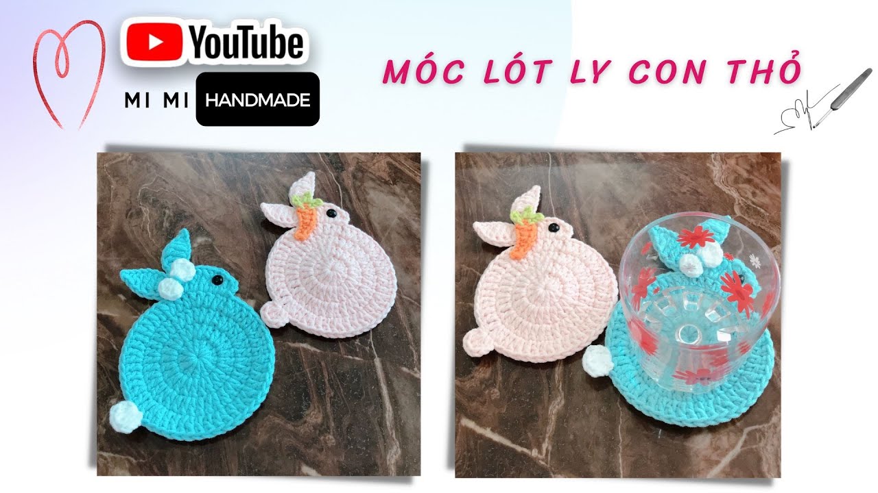 Móc Lót Ly Con Thỏ 🐰 Thật Yêu | Cute Bunny Coaster | Mimi Handmade