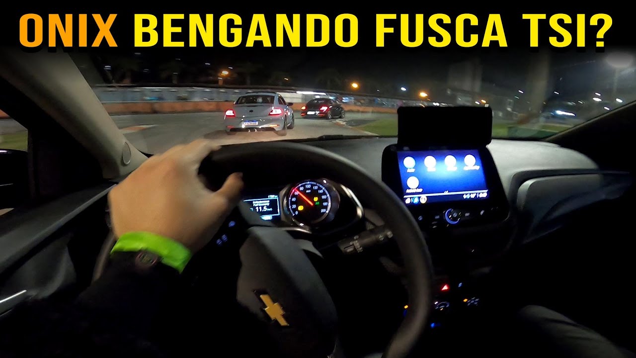 *TRACKNIGHT* ONIX TURBO ACELERANDO TUDO! Empurrando Fusca TSi e Citroen DS3!
