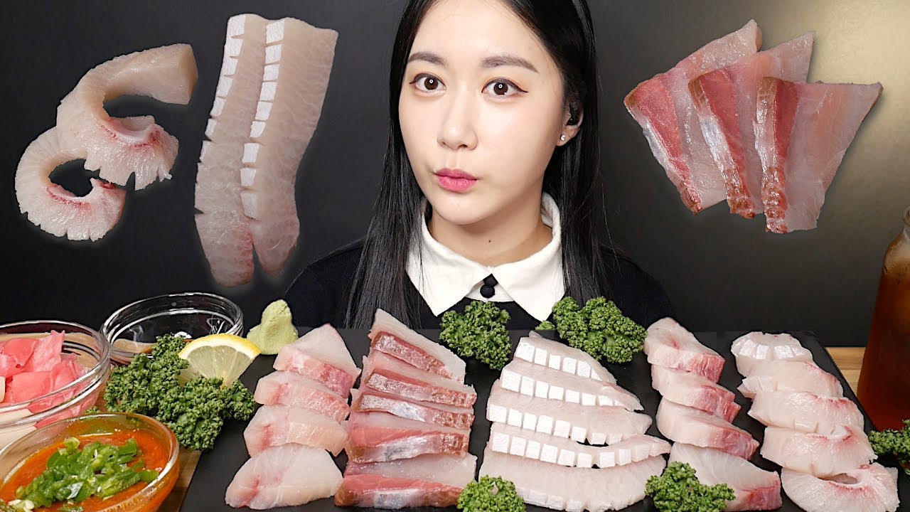 대방어 가마살 배꼽살 먹방 [Raw Fish] 방어회먹방 Yellow Tail Real Sound MUKBANG | ASMR | EATING SOUND