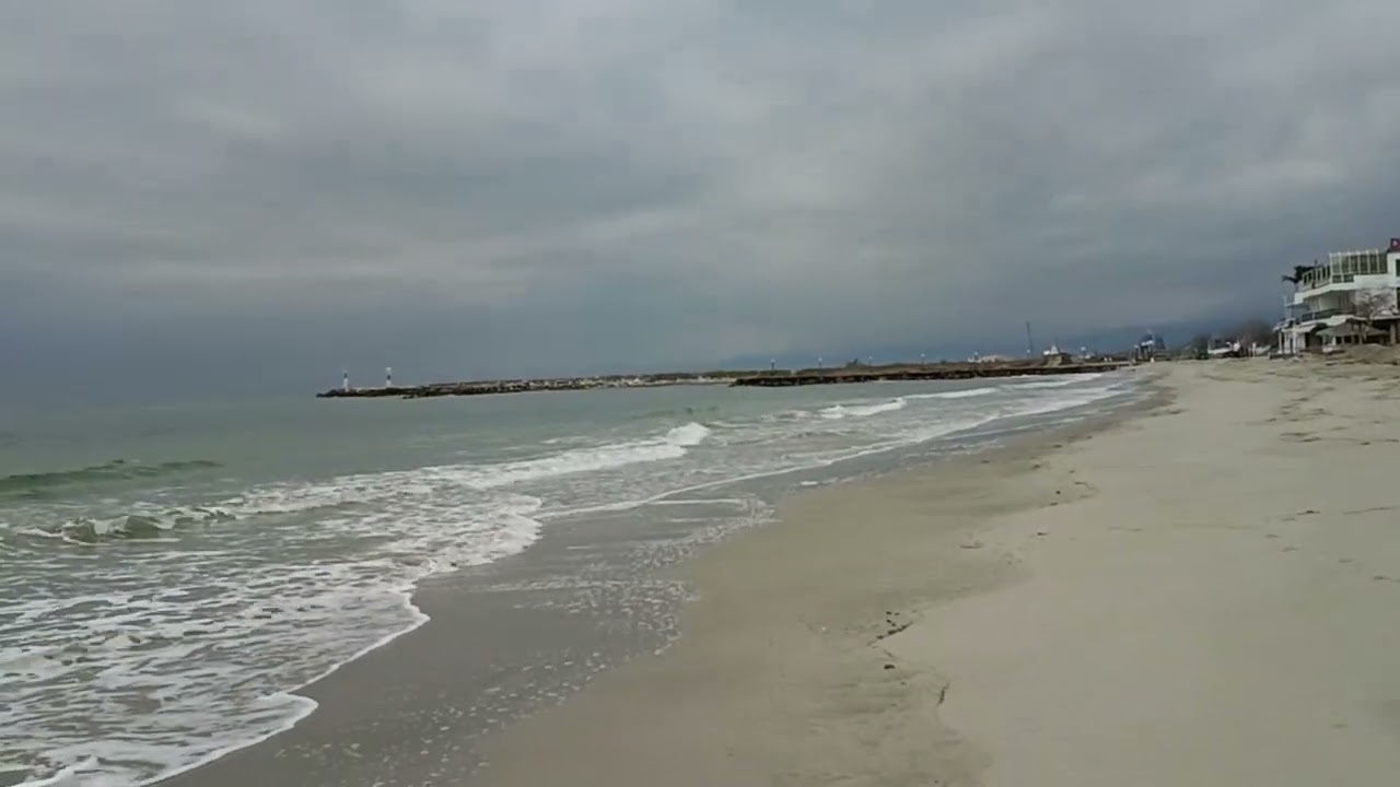 Winter Walk by the Aegean Sea — Deep Blue Evening | Paralia Katerini, Greece