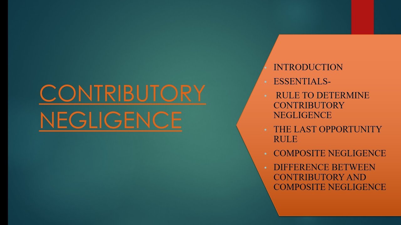 Contributory Negligence  | Law of Torts |Easiest explanation with case laws.