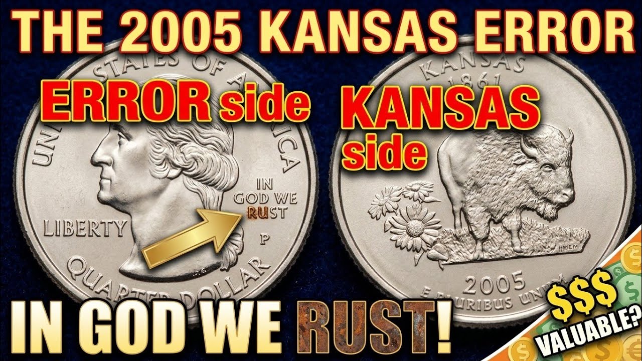 2005 Kansas &ldquo;In God We Rust&rdquo; Quarter Worth Thousands? Rare Error Coin Explained #rarecoins  #kansas