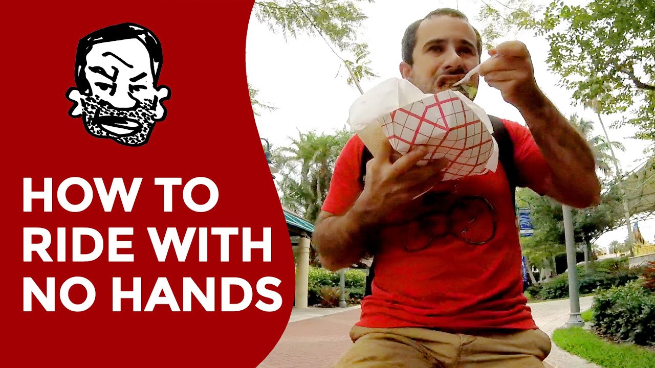 Riding a bike with no hands