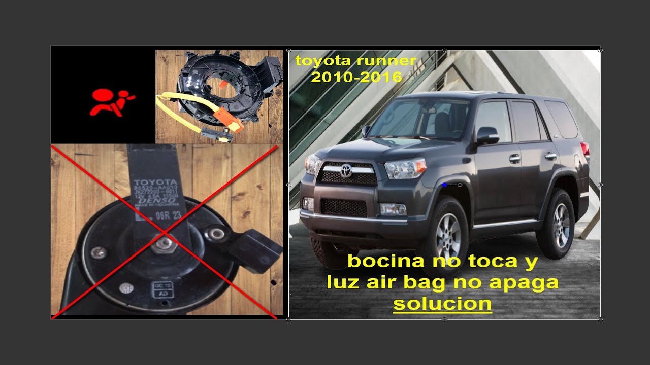 bocina no funciona y luz de air bag (bolsa de aire)no apaga.cambio espiral toyota runner