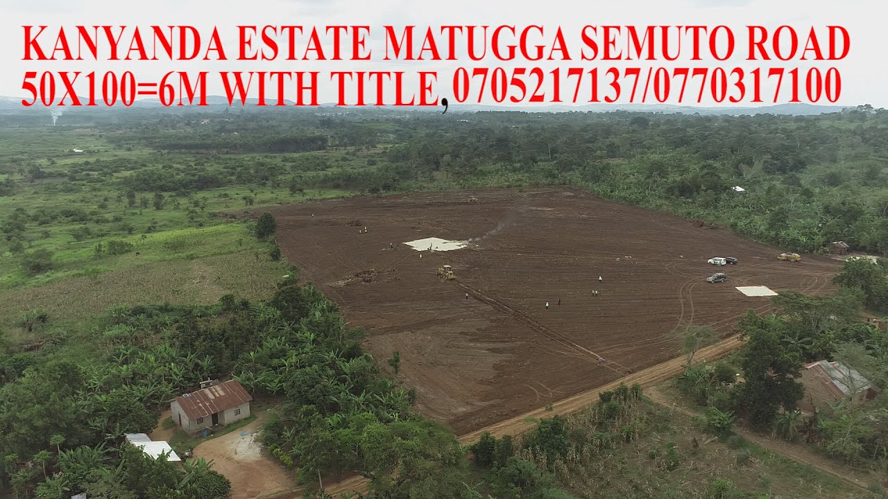 OUR KANYANDA ESTATE LOOKS SO GOOD, 50X100 AT ONLY 6M WITH TITLE ,LOCATED MATUGGA  SEMUTO ROAD