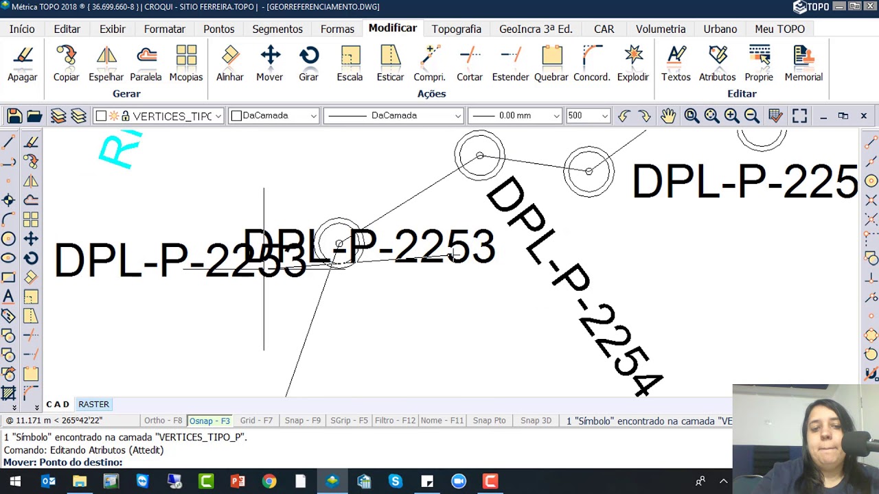 Editar pontos, textos e símbolos