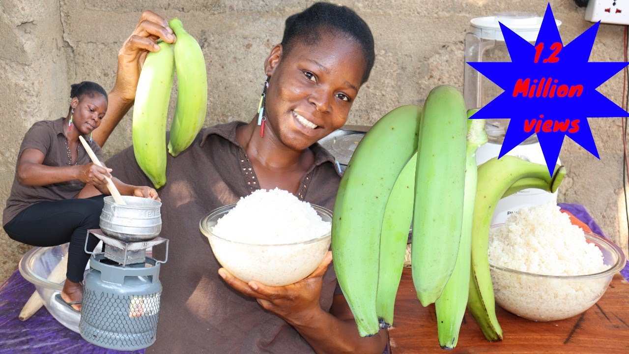 Cooking Technology Plantain & Rice Fufu Recipes!! / Africa Cuisine Food Show African Food...#cooking