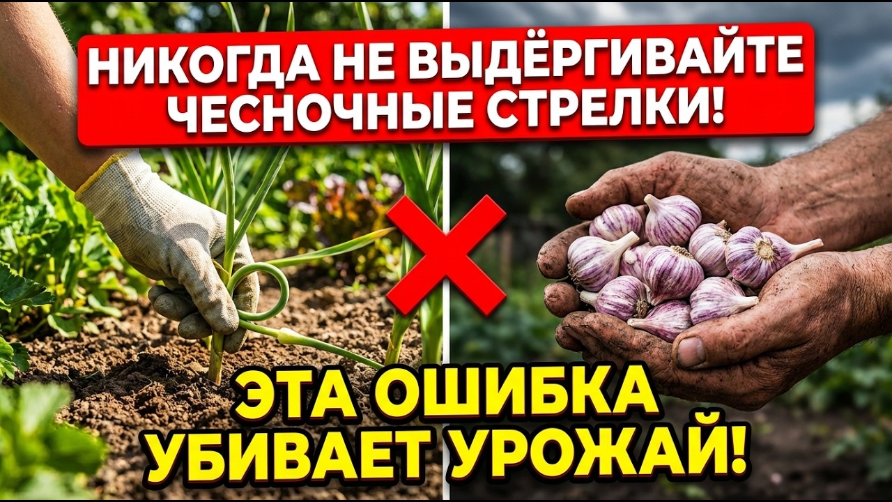 90% ДАЧНИКОВ ДЕЛАЮТ ЭТУ ОШИБКУ С ЧЕСНОКОМ — НЕ ТРОГАЙТЕ СТРЕЛКИ!