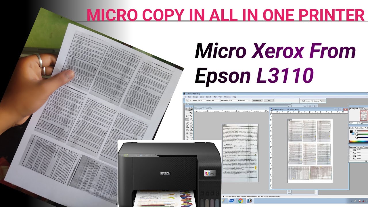 Micro Xerox From Epson L3110|Micro Xerox From Ink Tank Printer|How To Copy Micro From Epson Printer