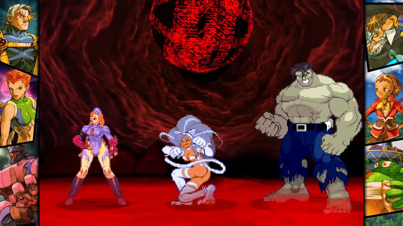 Marvel vs Capcom 2: Cammy, Hulk, and Felicia arcade playthrough