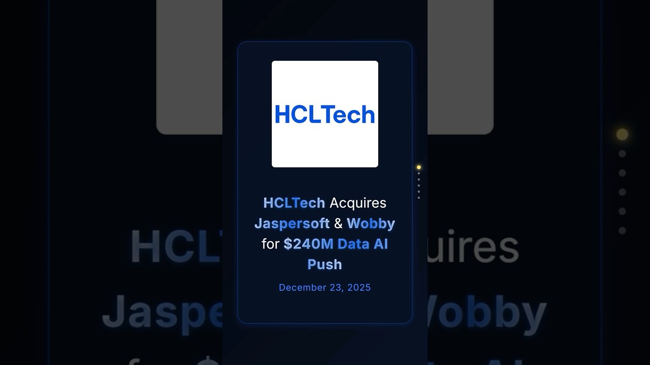 HCLTech приобретает Jaspersoft и Wobby за 240 миллионов долларов. Развитие искусственного интелле...