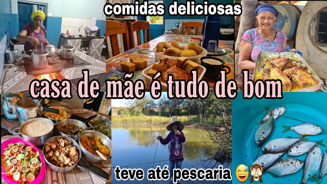 FUI PASSEAR NA CASA DA MINHA MÃE/ ELA FEZ JANTA/ CHIMANGO PARA O CAFÉ/ ALMOÇO E FOMOS PESCAR