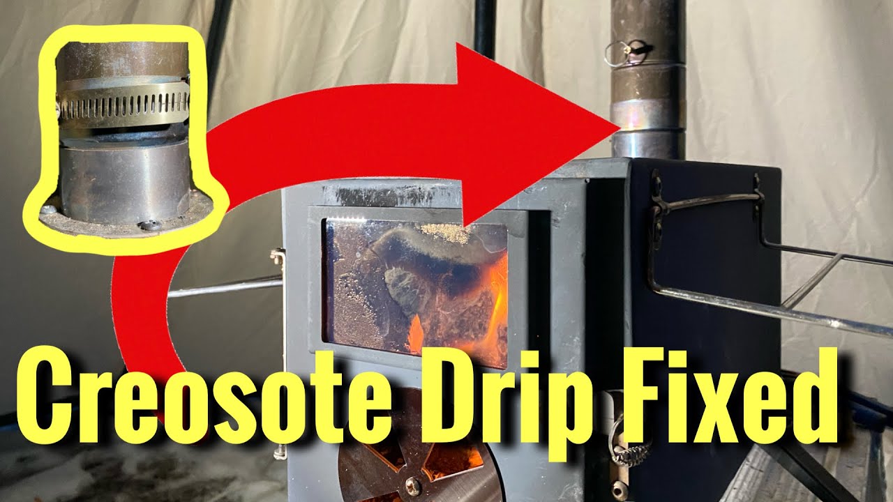 Fixing upside down stove pipe | Creosote dripping fixed | Hot Tent Stove Pipe fix