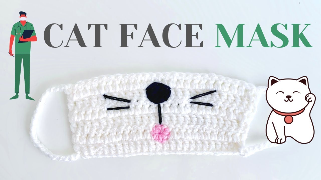 HOW TO CROCHET ANIMAL FACE MASK | DIY Cat mask for kids |  Free crochet pattern