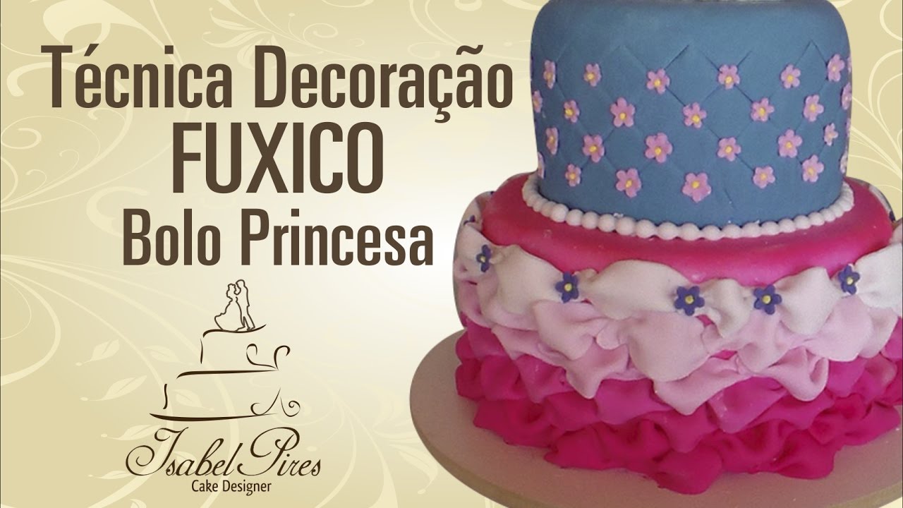 Bolo Infantil Princesa Técnica Fuxico em Pasta Americana_Bellbolos