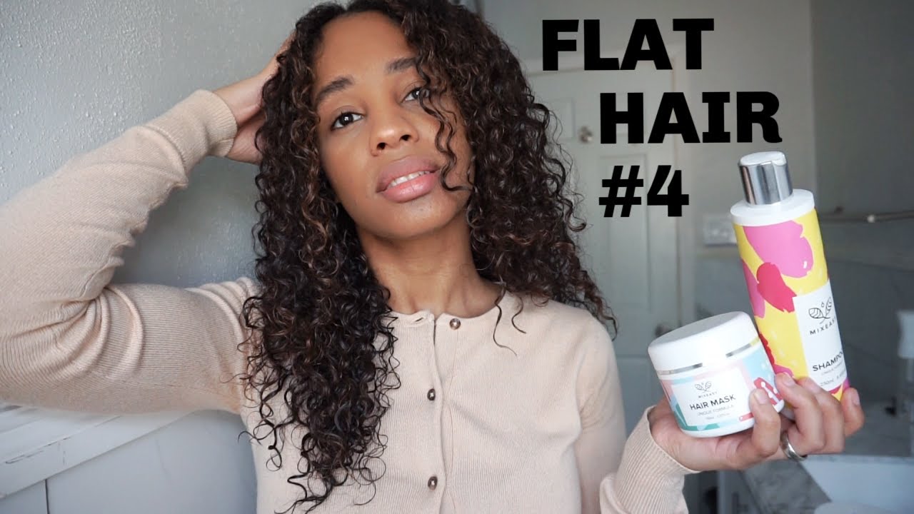 Flat Curly Hair Routine Tutorial #4  - On Dry Braids - Mixeasy