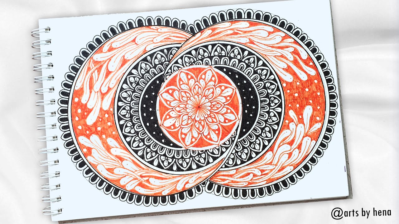 🌸Beautiful Orange Mandala Art🌸How To Draw Colorful  Mandala Art For Beginners ||  Mandala Art