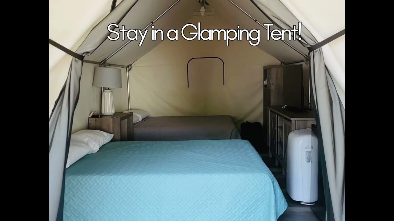 Check out these super cool glamping cabins at Son's River Ranch, they're insulated & air-conditioned
