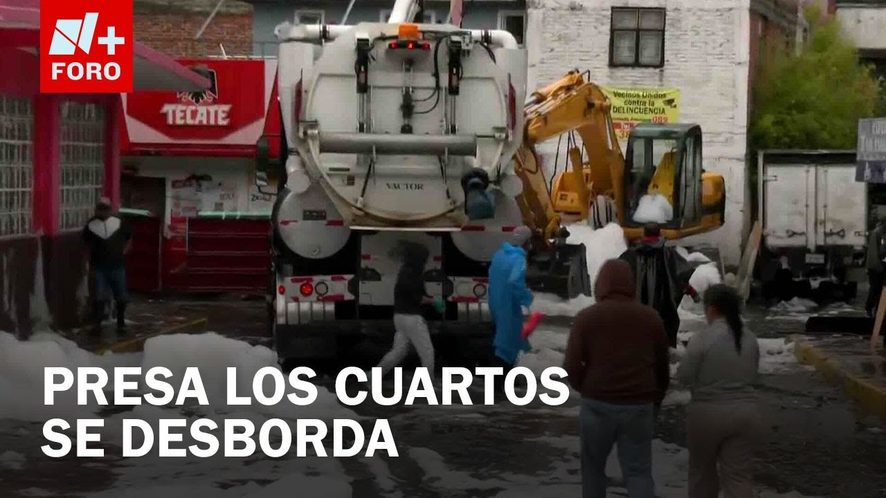 Vecinos y autoridades realizan limpieza tras desbordamiento de presa en Naucalpan - Las Noticias