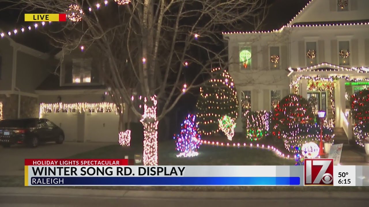 Winter Song Road holiday light display in Raleigh
