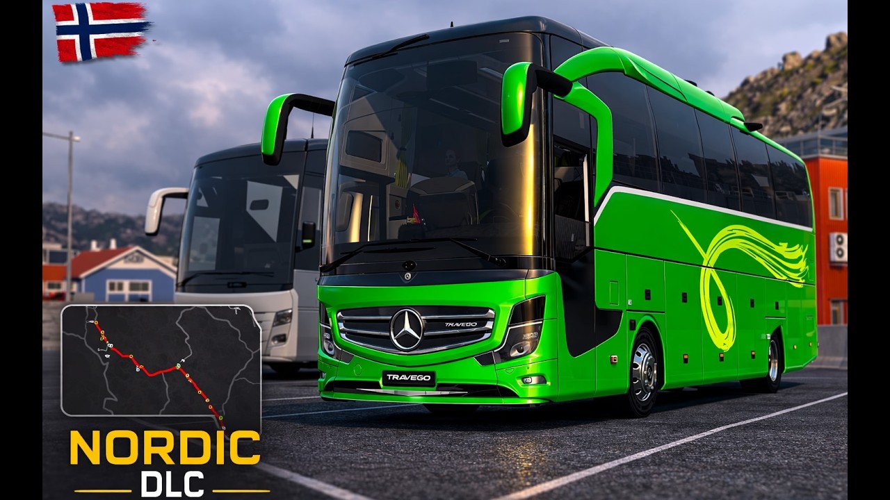 Ruta En Mercedes Benz Travego 2024, Noruega Honniegsvag    Ivalo, Euro Truck Simulator, Nordic DLC..