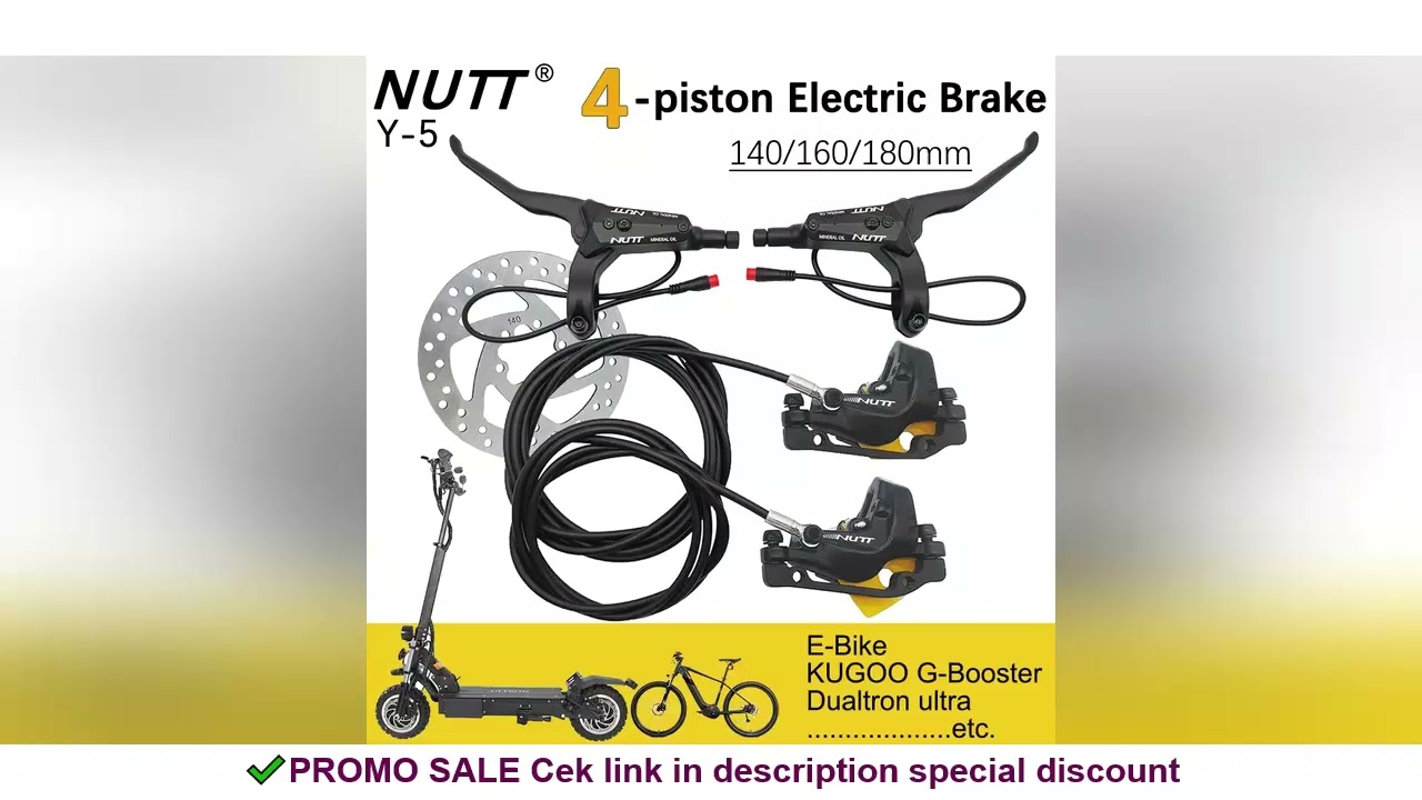 NUTT 4 Piston Y-5 Electric E-Bike Scooter Disc Brake Hydraulic Bicycle 140 160 180 Rotor For A5-D KU