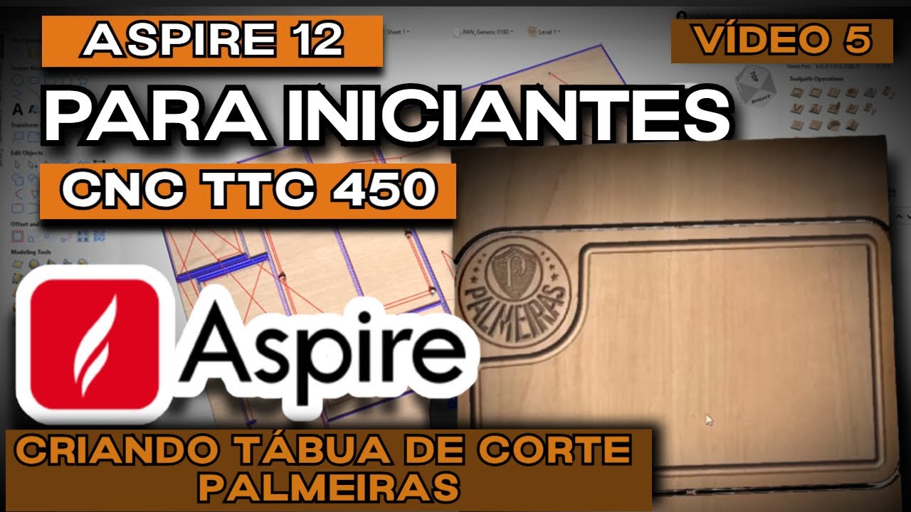 TUTORIAL ASPIRE PARA INICIANTES: CRIANDO TÁBUA DE CORTE DE TIMES  - CNC TTC 450