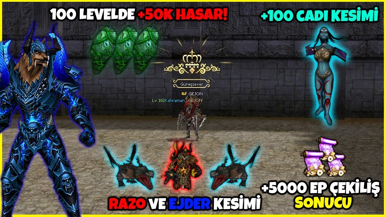 100 LEVELDE +50K HASAR?! l 100 CADI KAÇ PARA KAZANDIRDI? l RAZADÖR VE EJDER KESTİK! Metin2 Lucifer#7