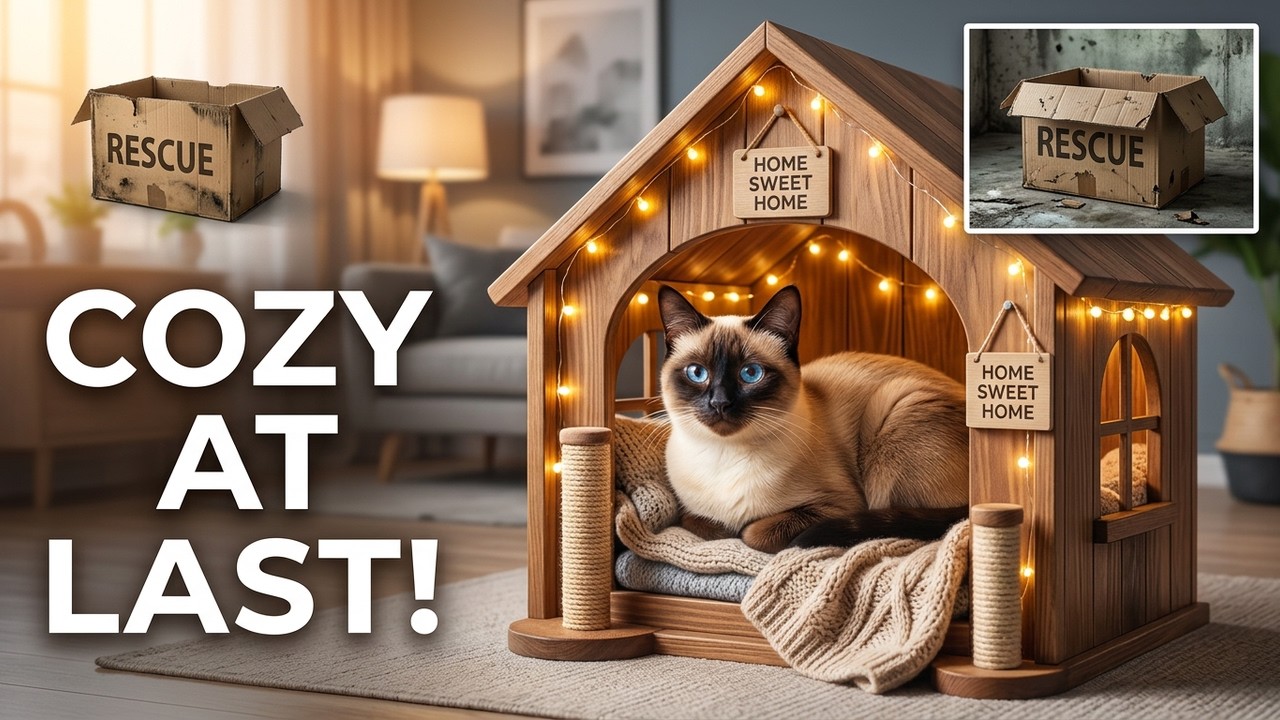 From Rescue to Cozy Home 🐱🏠 | DIY Cat House & Pet Hacks by Meow-some! Live