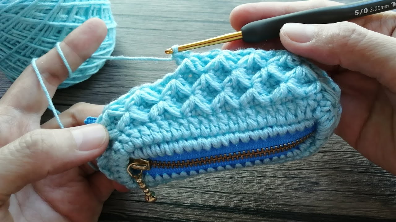 Super Easy Crochet Coins Purse With Zipper🔥Step By Step🔥🔥3D​ Crochet​