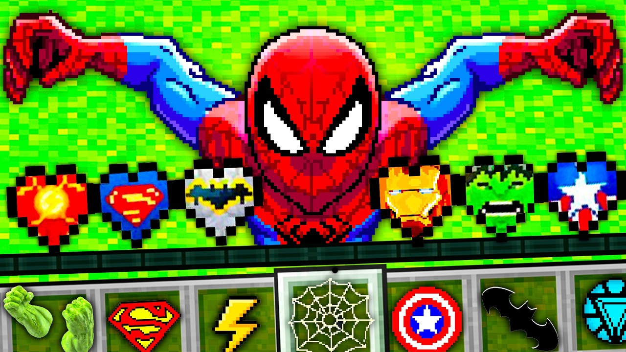 ¡Minecraft PERO hay CORAZONES de SUPERHÉROES!😱💥