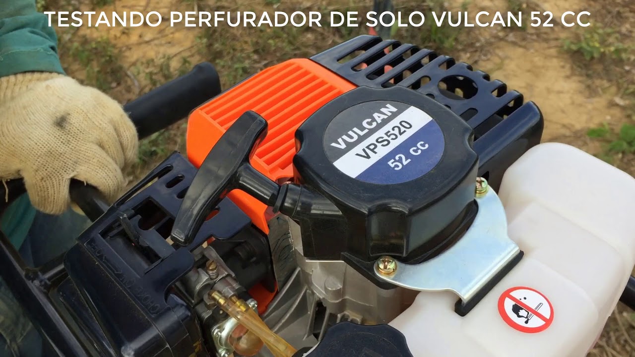 Testando o Perfurador de Solo Vulcan 52cc