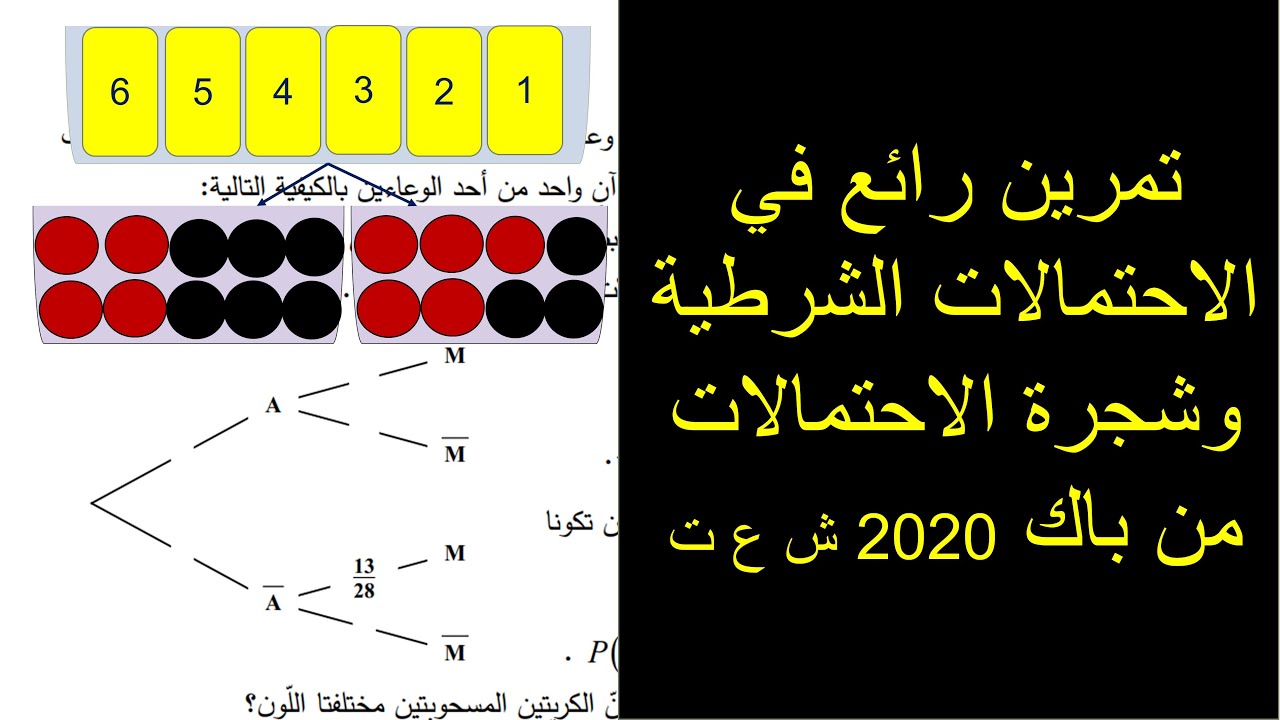 حل تمرين الاحتمالات الشرطية وشجرة الاحتمالات من بكالوريا 2020 شعبة علوم تجريبية | تمرين جد رائع