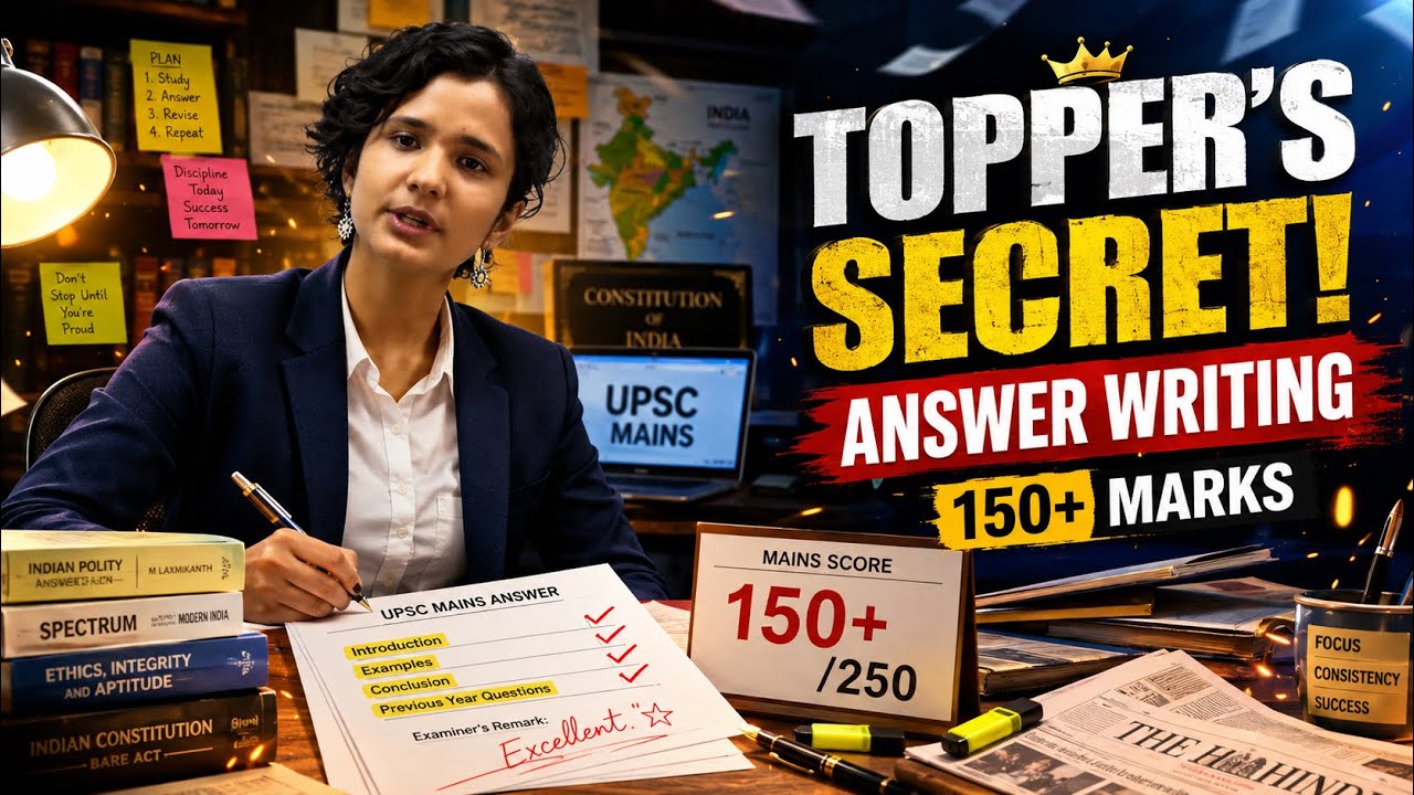 UPSC Topper&rsquo;s Answer Writing Strategy 🔥 | Score 150+ in UPSC Mains | Best Answer Writing Tips
