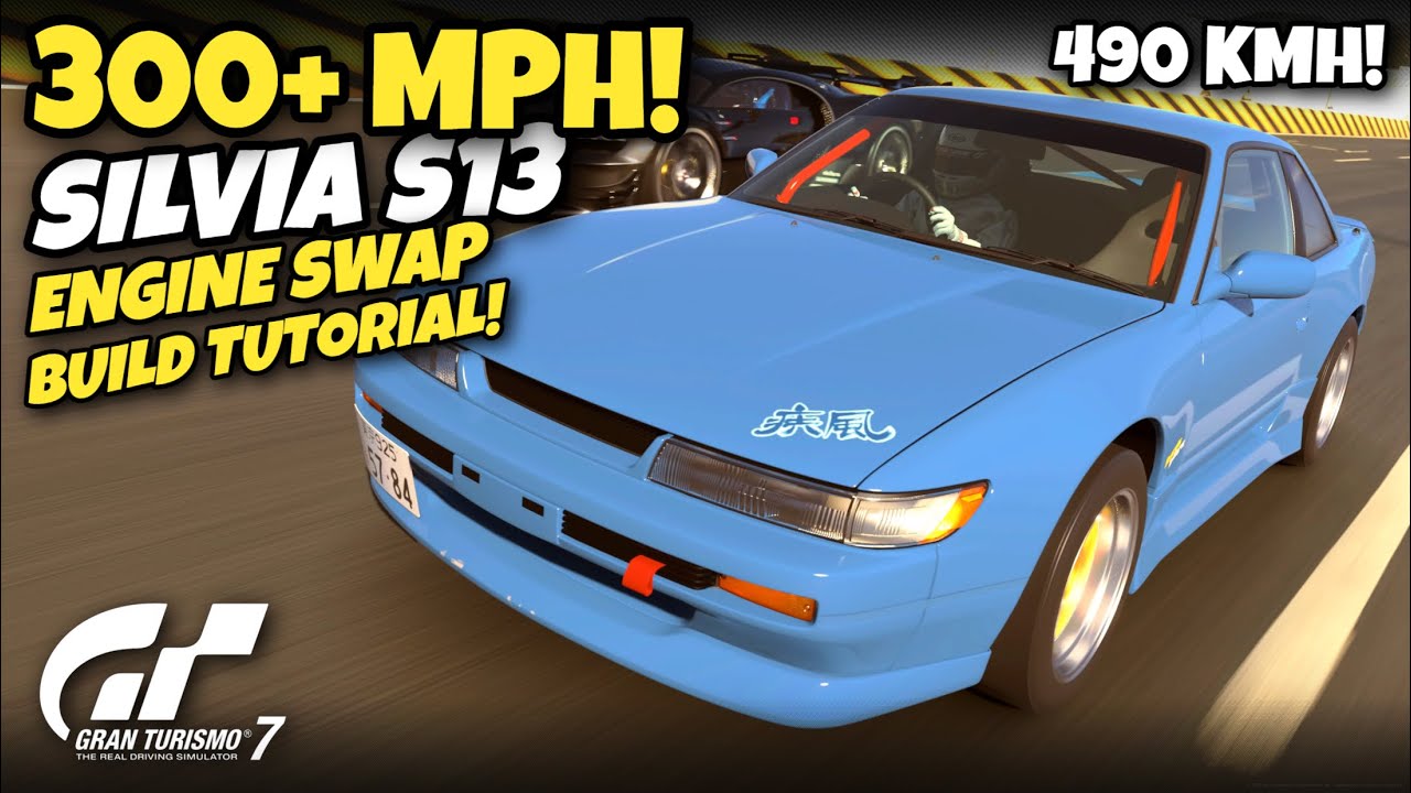 GT7 | Руководство по замене двигателя Nissan S13 Silvia Q на скорости 300 миль/ч (490 км/ч)