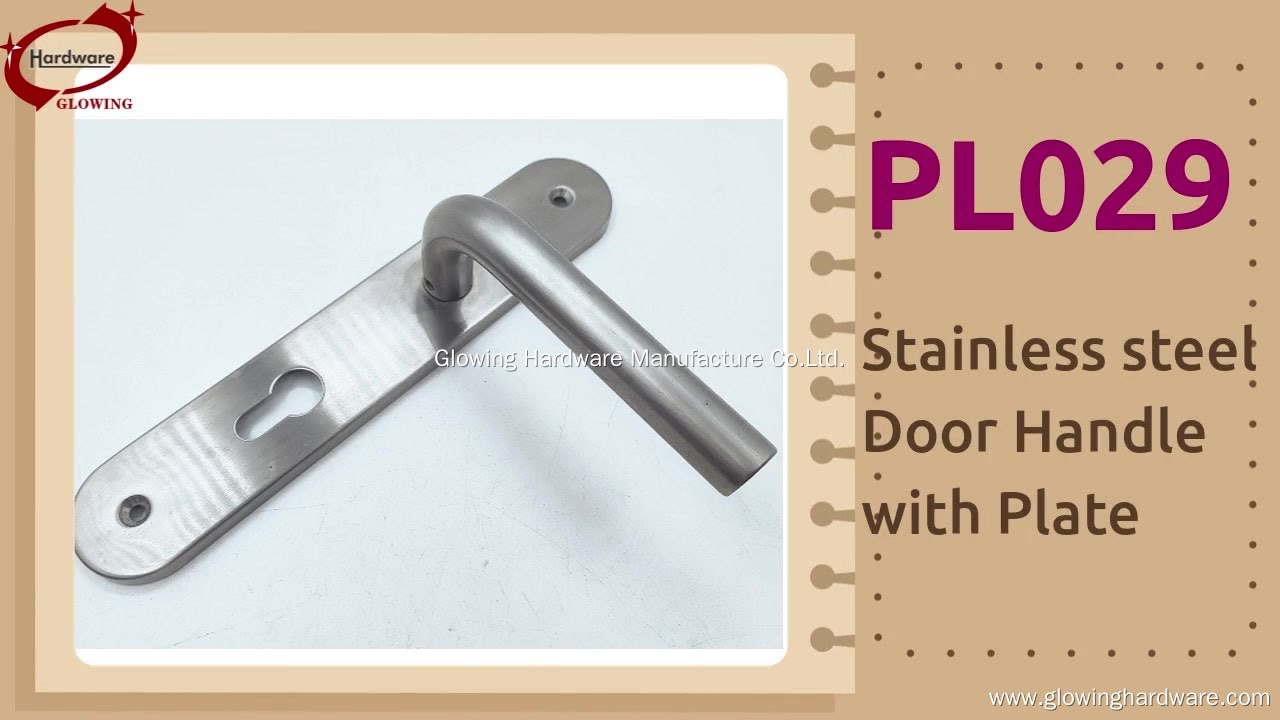 Glowing Hardware Stainless steel hollow easy fixing door lever handle with plate PL029