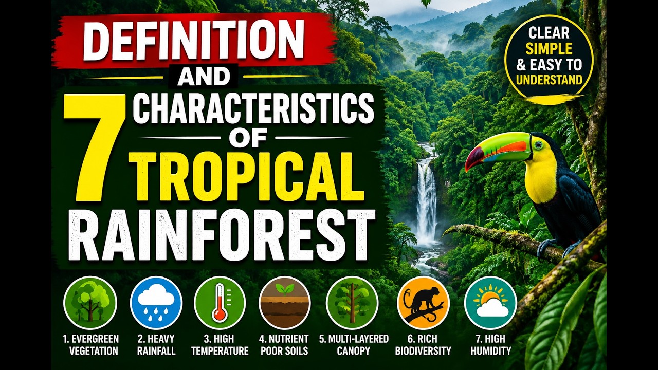 DEFINITION AND 7 CHARACTERISTICS OF TROPICAL RAINFOREST