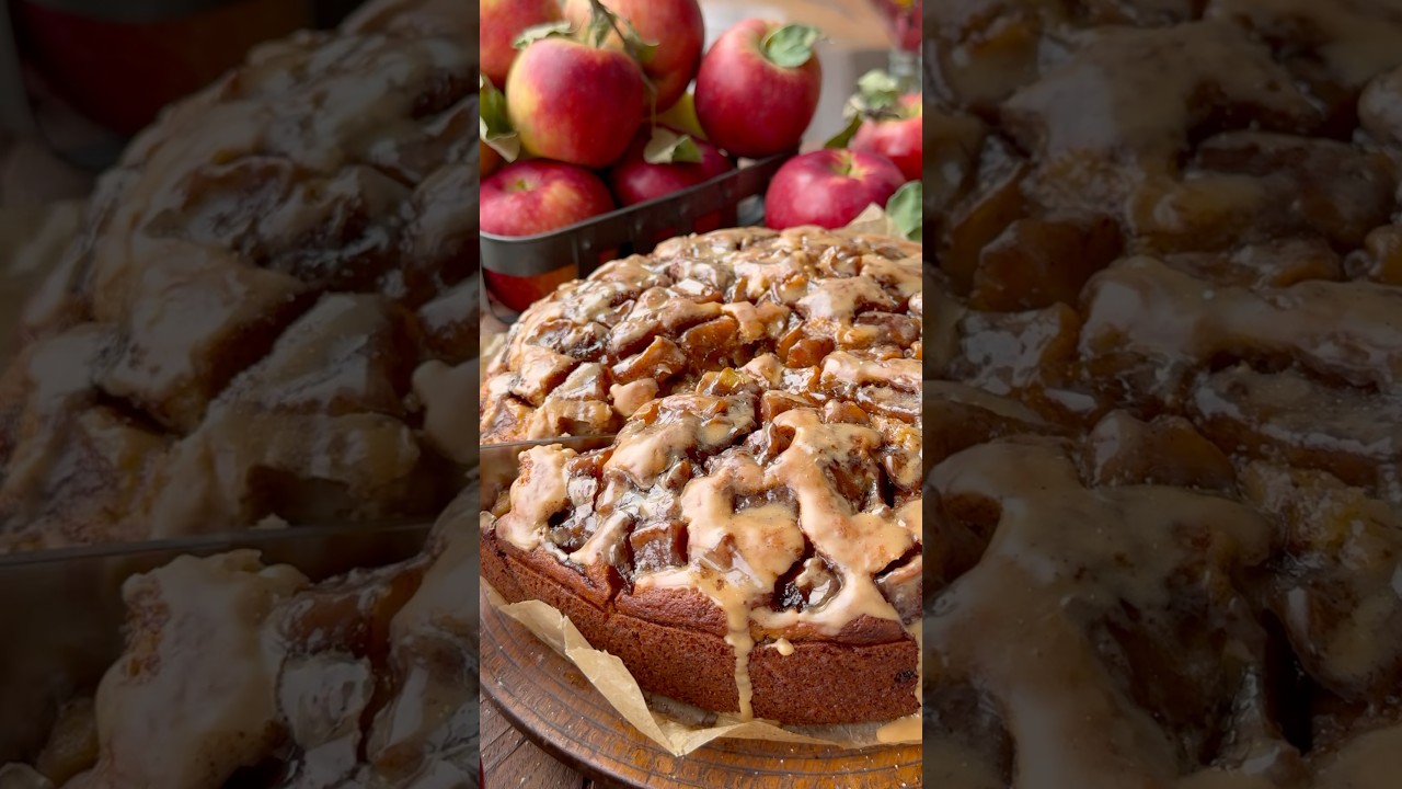 Apple Fritter Cake - apple fritters in easy cake form! #shorts #cake #baking