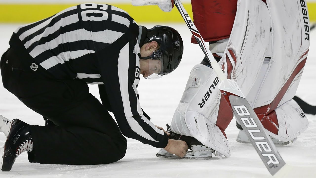 NHL: Puck Stuck in Equipment