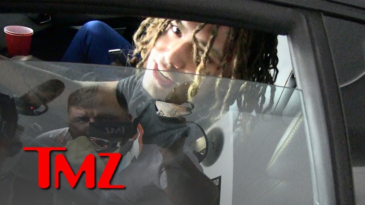 Lil Pump Avoids Crashing Lamborghini While Talking Lollapalooza Fiasco | TMZ