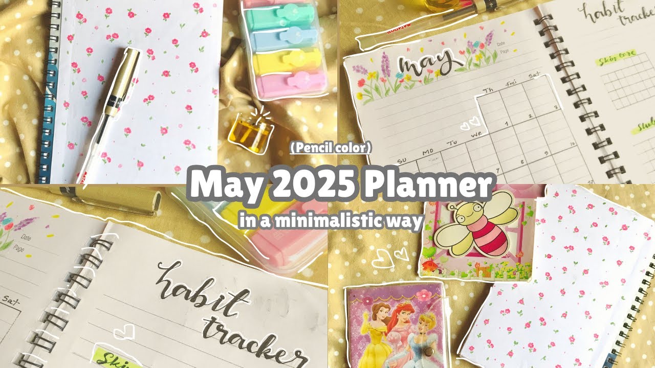 Aesthetic MAY 2025 Planner🌷🌼| simple way with ruled notebook || Student Journal✨ FLOWER theme.