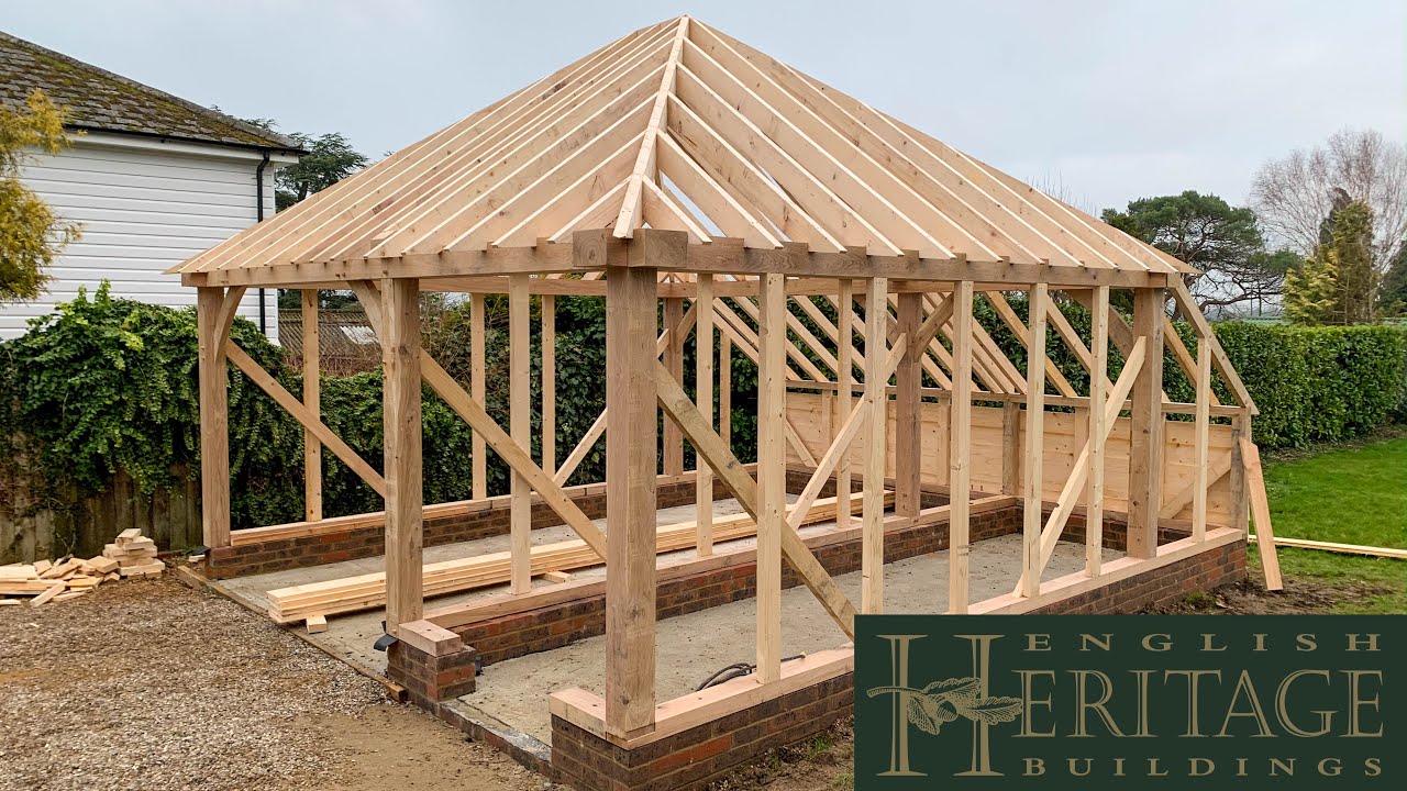 One Bay Oak Framed Garage With Workshop Install