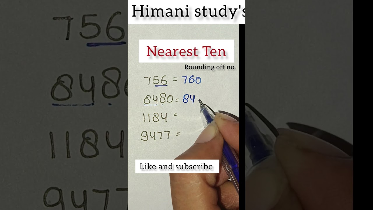 Zaokrąglanie tych liczb do najbliższej dziesiątki #round #nearest #ten #trick #tending #mathstricks