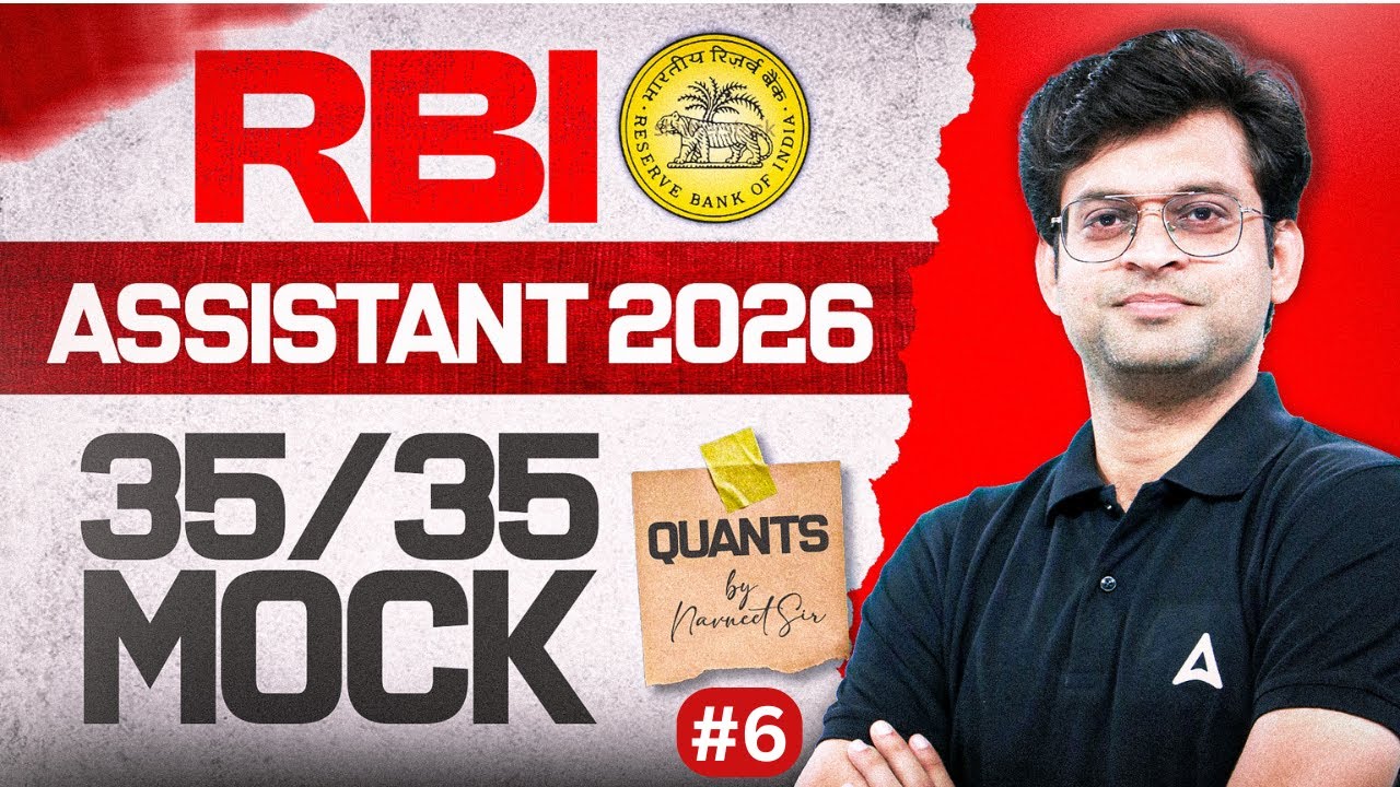 RBI Assistant 2026 Quant Mock Test #6 | Target Score 35/35 | Quant By Navneet Tiwari